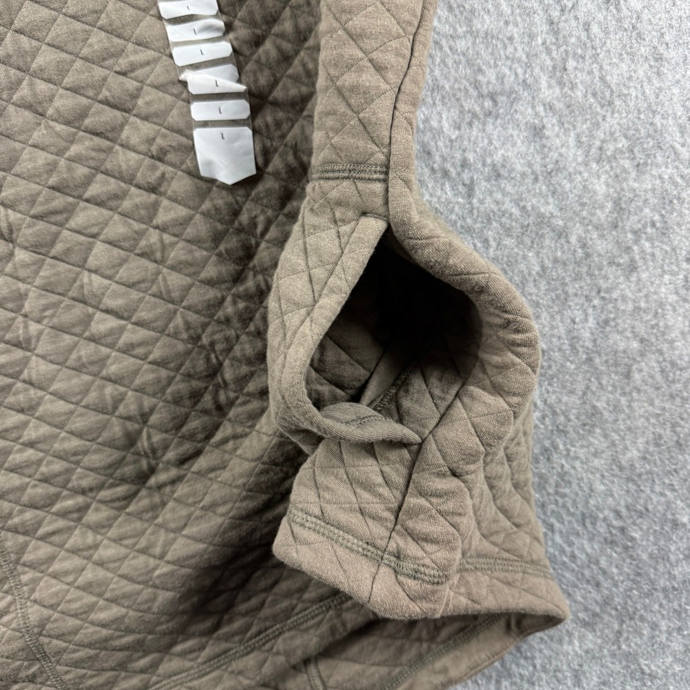 Duluth Trading Co Women Size L Brown Quilted Snap Neck Pullover Sweatshirt * - Picture 12 of 16